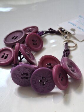 Purple Button Bracelet Bohemian Hippy Grandmacore